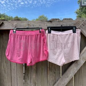 Juicy Couture Velvet Plush Elastic Waist Pull On Bedazzled Butt Lounge Shorts